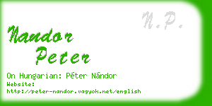 nandor peter business card