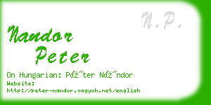nandor peter business card
